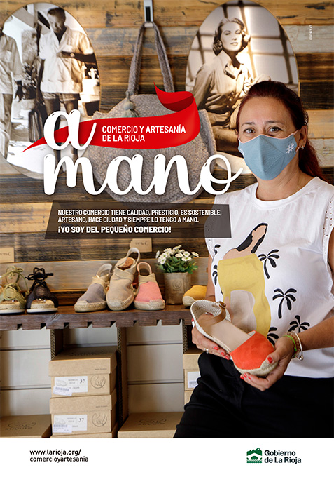 Campaña A mano, comercio y artesanía. Cartel. Gobierno de La Rioja